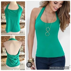 Venus Halter Tank Top Backless Green XL Retro Y2K Summer